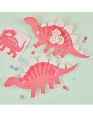 Party Like A Dinosaur Shaped Paper Plates - 30cm (8pk)