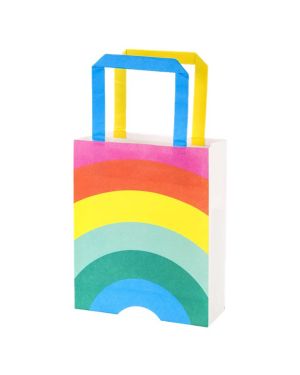 Rainbow Paper Party Bags - 19cm (8pk)