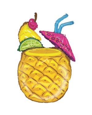 Tropical Pineapple Cocktail Supersize Balloon - 37&quot; Foil