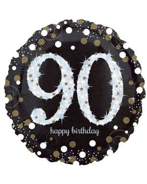 Sparkling Celebration 90th Birthday Balloon - 18&quot; Foil