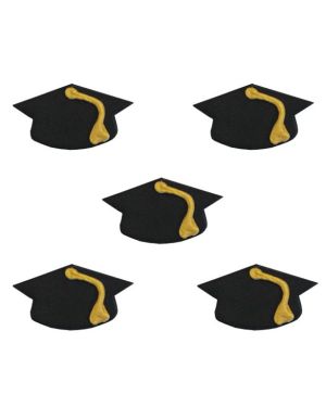 Graduation Cap Sugar Cake Toppers (5pk)