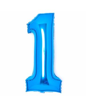 Number 1 Blue Foil Balloon - 34&quot;