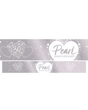 30th Pearl Wedding Anniversary Foil Banner - 2.7m