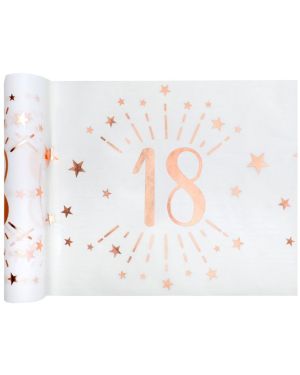 18th White Metallic Fabric Table Runner - 5m
