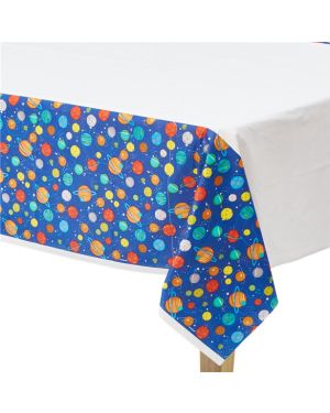 Blast Off Birthday Plastic Table Cover - 1.37m x 2.6m