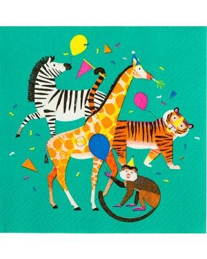 Party Animals Paper Napkins - 33cm (20pk)