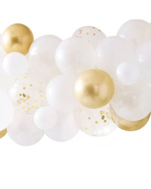 Gold and White Botanical Hen Party Balloon Arch - 55 Balloons