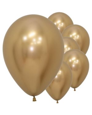 Gold Reflex Balloons - 12&quot; Latex (50pk)