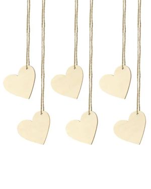Wooden Hearts with Twine Place Cards (10pk)