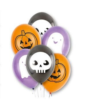 Hallo-ween Friends Balloons - 9&quot; Latex (6pk)